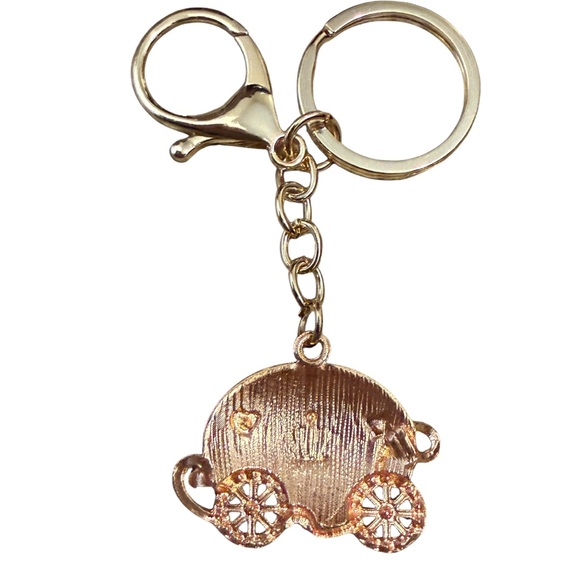 Bag Charm Sparkling Pink Carriage Keychain /bag charm - Picture 2 of 2